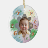 ウッドランド初めてのクリスマス写真装飾 セラミックオーナメント (右)