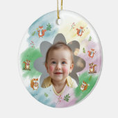 ウッドランド初めてのクリスマス写真装飾 セラミックオーナメント (左)