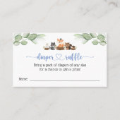 ウッドランド動物おむつラッフルカードインサート 名刺 (正面)