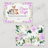 ウッドランド動物おむつラッフルカード エンクロージャーカード (正面/裏面)