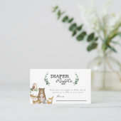 ウッドランド動物おむつラッフルカード 名刺 (スタンド正面)