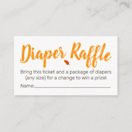 ウッドランド動物おむつラッフルチケット エンクロージャーカード