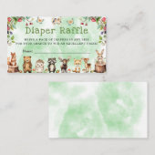 ウッドランド動物おむつラッフルベビーシャワー エンクロージャーカード (正面/裏面)