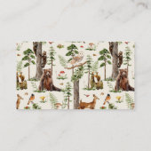 ウッドランド動物おむつラッフル赤ちゃんシャワーゲーム エンクロージャーカード (裏面)