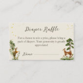 ウッドランド動物おむつラッフル赤ちゃんシャワーゲーム エンクロージャーカード (正面)