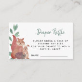 ウッドランド動物おむつラッフル エンクロージャーカード (正面)