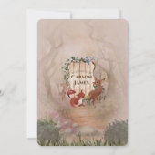 ウッドランド動物お洒落林の赤ちゃんシャワー 招待状 (裏面)