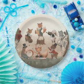 ウッドランド動物お洒落水彩赤ちゃんシャワー ペーパープレート (パーティー)