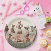 ウッドランド動物お洒落水彩赤ちゃんシャワー ペーパープレート (パーティー)