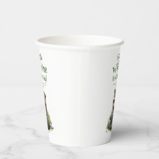 ウッドランド動物かわいいアライグマ赤ちゃんシャワー 紙コップ (右)