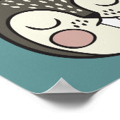 ウッドランド動物かわいいヴィンテージ柄 ポスター (角)