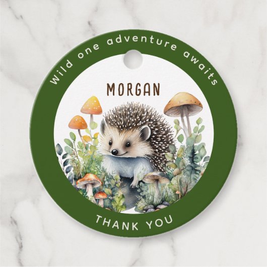 ウッドランド動物かわいい好意ありがとうありがとうお土産の装飾 フェイバータグ (正面)