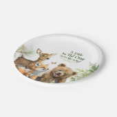 ウッドランド動物かわいい小さな野生の1つの赤ちゃんシャワー ペーパープレート (アングル)