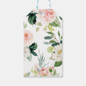 ウッドランド動物と赤面ピンクの花ベビーシャワー ギフトタグ (裏面)