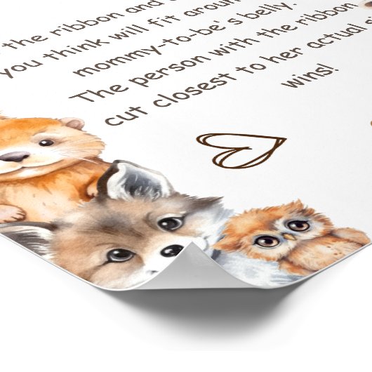 ウッドランド動物のテーマどのように大きい彼女の腹のゲーム ポスター (角)