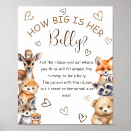 ウッドランド動物のテーマどのように大きい彼女の腹のゲーム ポスター