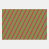 ウッドランド動物のパターン赤い緑メリークリスマス ラッピングペーパーシート (正面2)