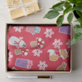 ウッドランド動物のパターン赤メリークリスマス 薄葉紙 (ギフト)