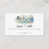 ウッドランド動物のピクニック – おむつラッフル エンクロージャーカード (正面)