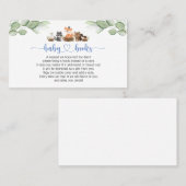 ウッドランド動物のベビー書 名刺 (正面/裏面)