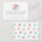 ウッドランド動物のベビー鹿の赤ちゃんシャワー エンクロージャーカード (正面/裏面)