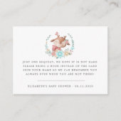 ウッドランド動物のベビー鹿の赤ちゃんシャワー エンクロージャーカード (正面)