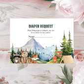 ウッドランド動物の冒険おむつラッフルリクエスト エンクロージャーカード