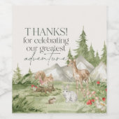 ウッドランド動物の冒険ワインラベルを待つ ワインラベル (シングルラベル)