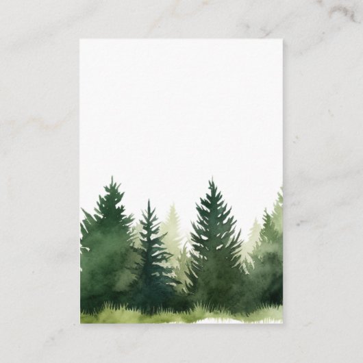 ウッドランド動物の冬のクリスマスおむつラッフル エンクロージャーカード (裏面)