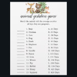 ウッドランド動物の妊娠ゲーム赤ちゃんシャワー チラシ<br><div class="desc">ベビーシャワーのガソリンスタンドのゲーム。</div>