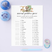 ウッドランド動物の妊娠ゲーム赤ちゃんシャワー チラシ (シングル)