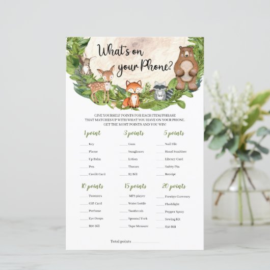 ウッドランド動物の木のスライスあなたの携帯電話の何 (スタンド正面)