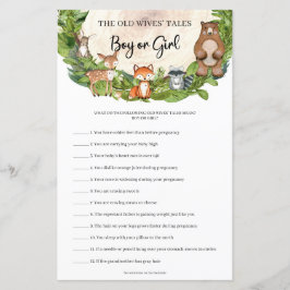 ウッドランド動物の木のログ推測の男の子または女の子の物語