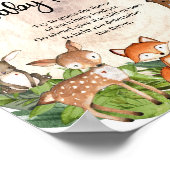 ウッドランド動物の木のログ推測ベビー食品ゲーム ポスター (角)