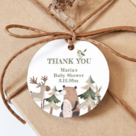 ウッドランド動物の森のクマありがとう フェイバータグ