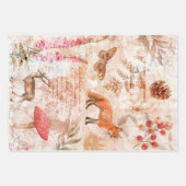 ウッドランド動物の森のスクラップブックの包装 ラッピングペーパーシート (正面2)