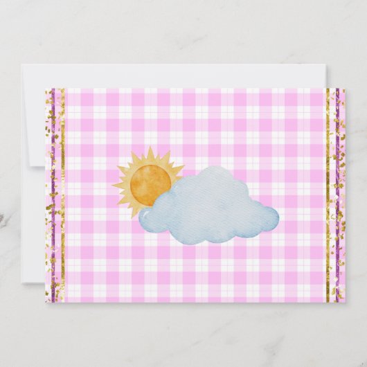 ウッドランド動物の森の友だち女の子のプレイド 招待状 (裏面)