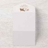 ウッドランド動物の森の友だち赤ちゃんシャワー本 オールインワン招待状 (外側)