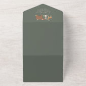 ウッドランド動物の森の友だち赤ちゃんシャワー本 オールインワン招待状 (外側)