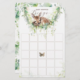 ウッドランド動物の森の緑の赤ちゃんシャワービンゴ