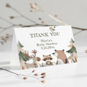 ウッドランド動物の森の赤ちゃんシャワーありがとう カード