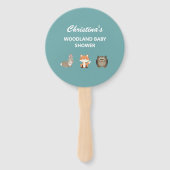 ウッドランド動物の森の赤ちゃんシャワー ハンドファン (正面)