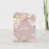 ウッドランド動物の水の色のフローラ女の子ベビーシャワー サンキューカード (裏面)