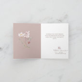 ウッドランド動物の水の色のフローラ女の子ベビーシャワー サンキューカード (内部)