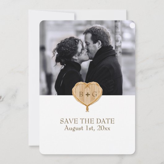 ウッドランド動物の生き物、キツネnつる植物結婚式 セーブザデート (裏面)