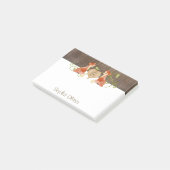 ウッドランド動物の生き物、キツネnつる植物結婚式 ポストイット (アングル)