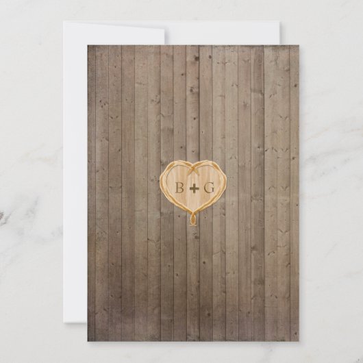 ウッドランド動物の生き物、キツネnつる植物結婚式 招待状 (裏面)