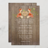 ウッドランド動物の生き物、キツネnつる植物結婚式 招待状 (正面/裏面)