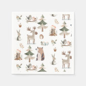 ウッドランド動物の素朴な赤ちゃんシャワー スタンダードカクテルナプキン (正面)
