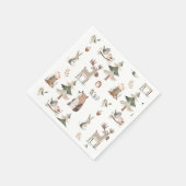 ウッドランド動物の素朴な赤ちゃんシャワー スタンダードカクテルナプキン (角)